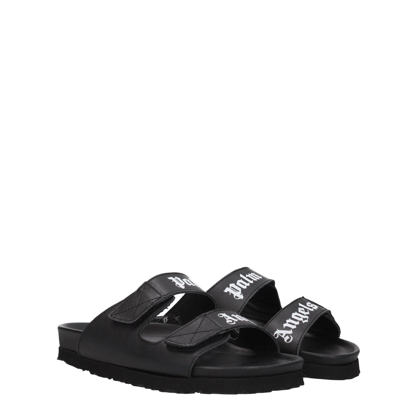 Palm Angels – Flache Sandalen aus schwarzem Leder