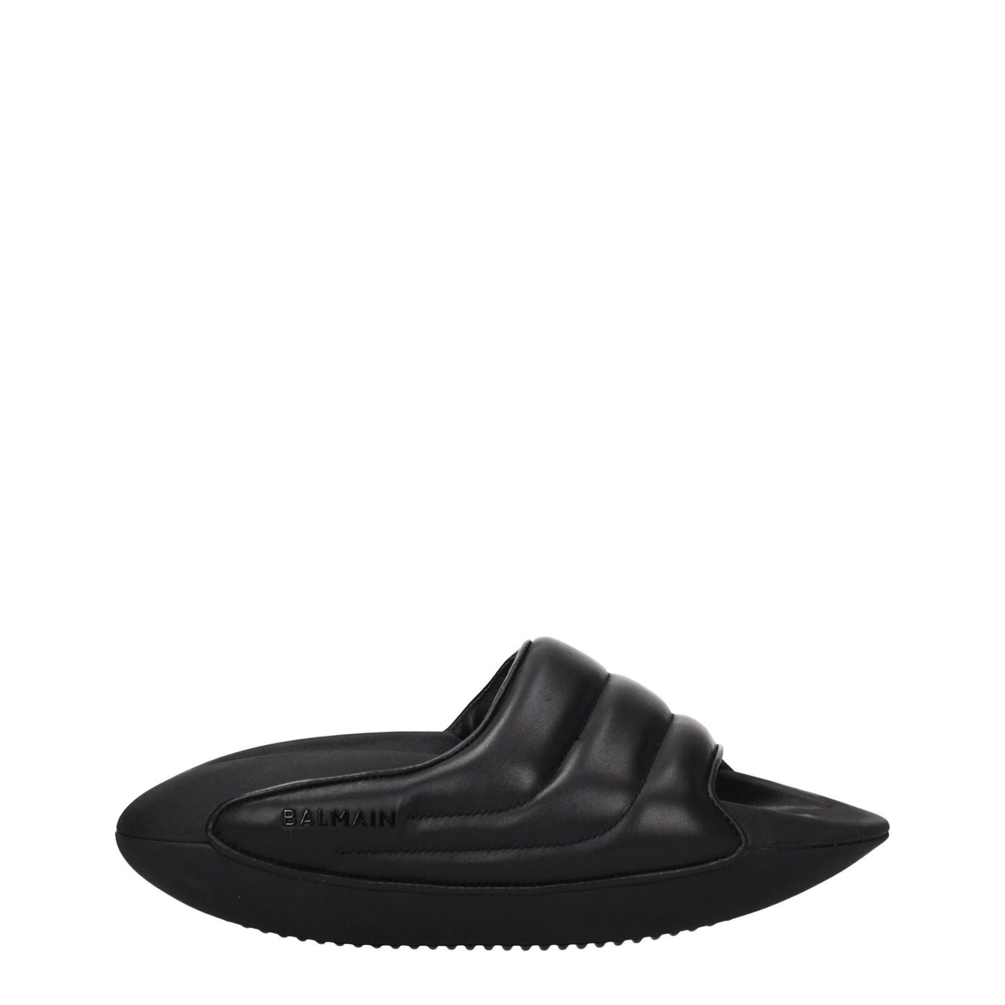 Balmain – Schwarze Leder-Slipper-Sandalen