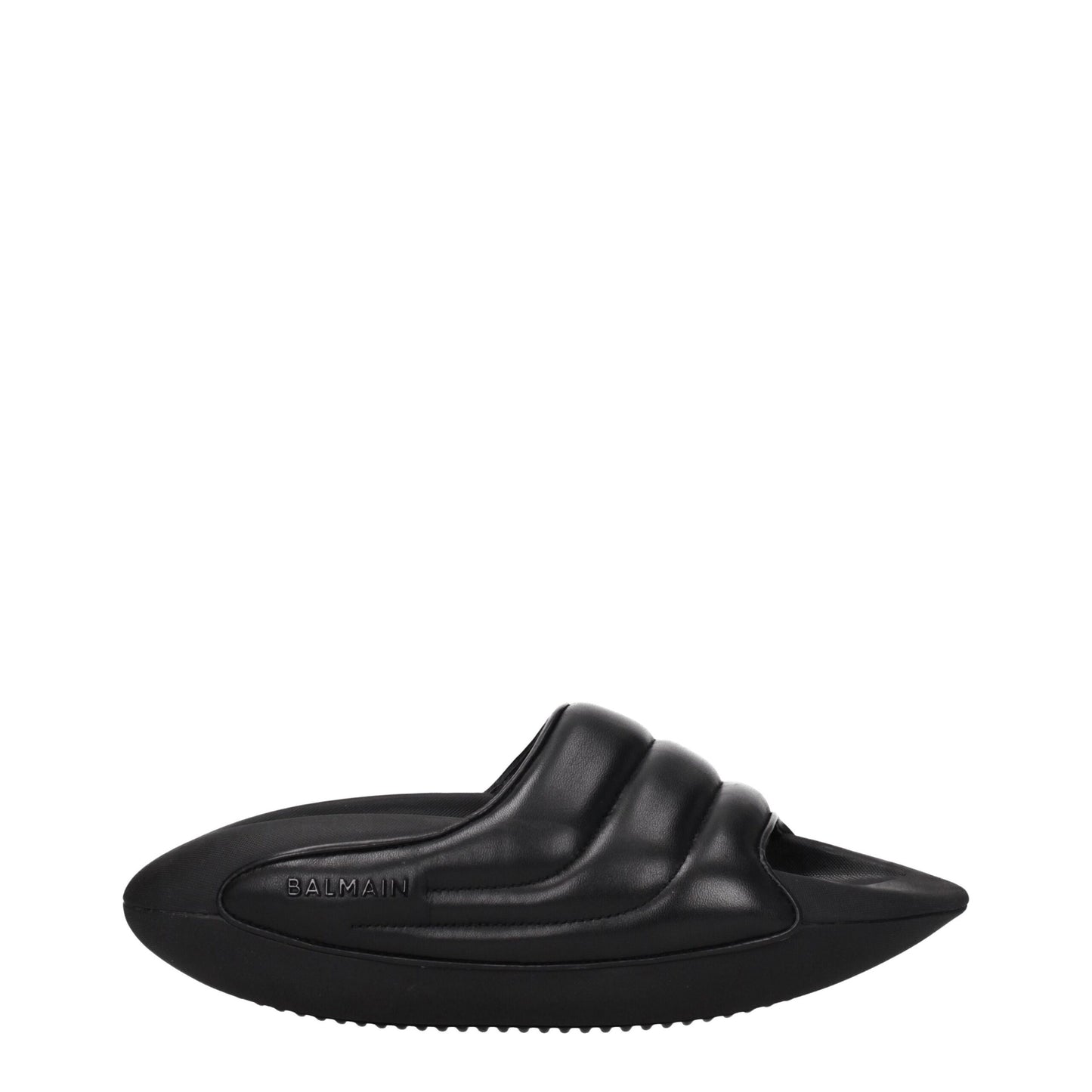 Balmain – Schwarze Leder-Slipper-Sandalen