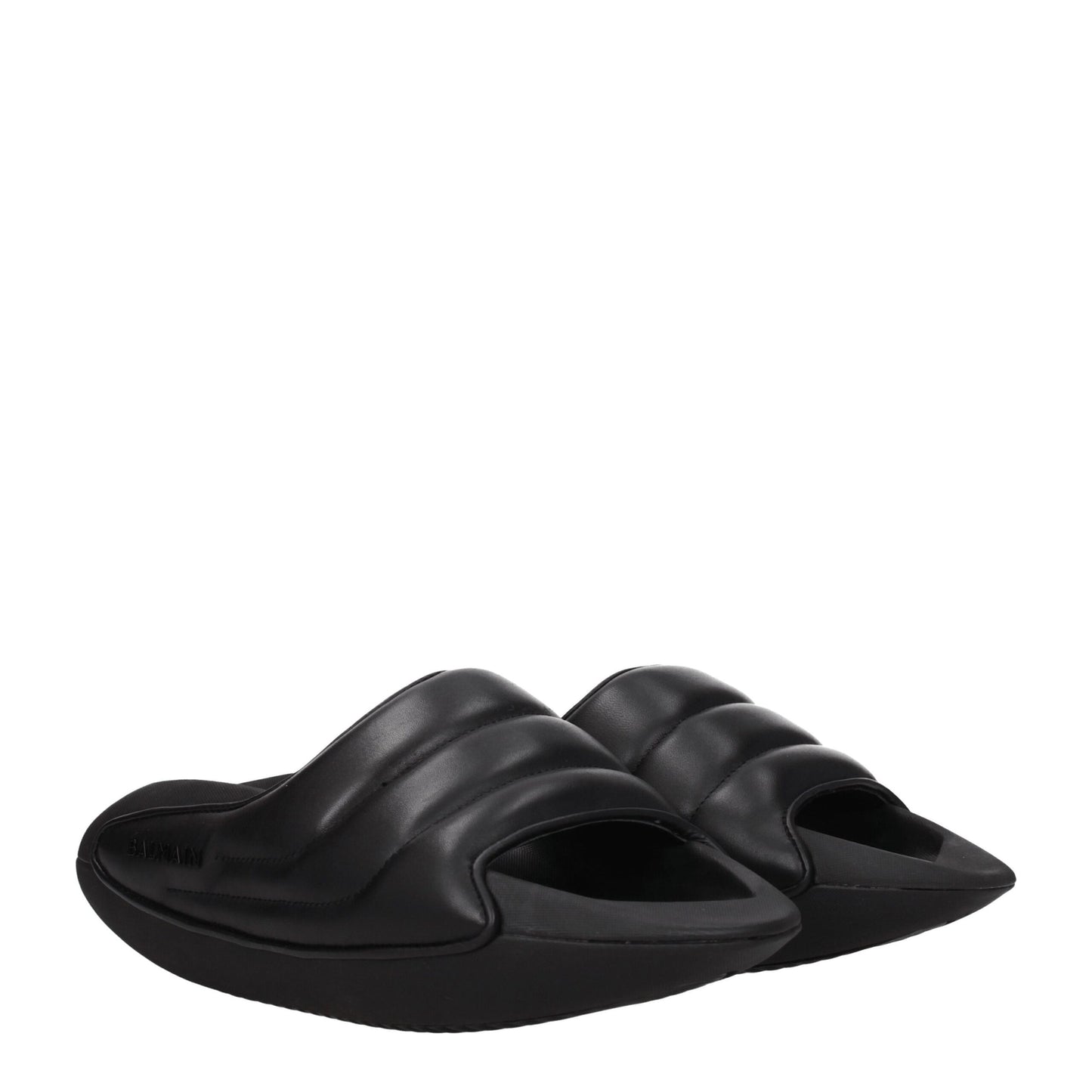 Balmain – Schwarze Leder-Slipper-Sandalen