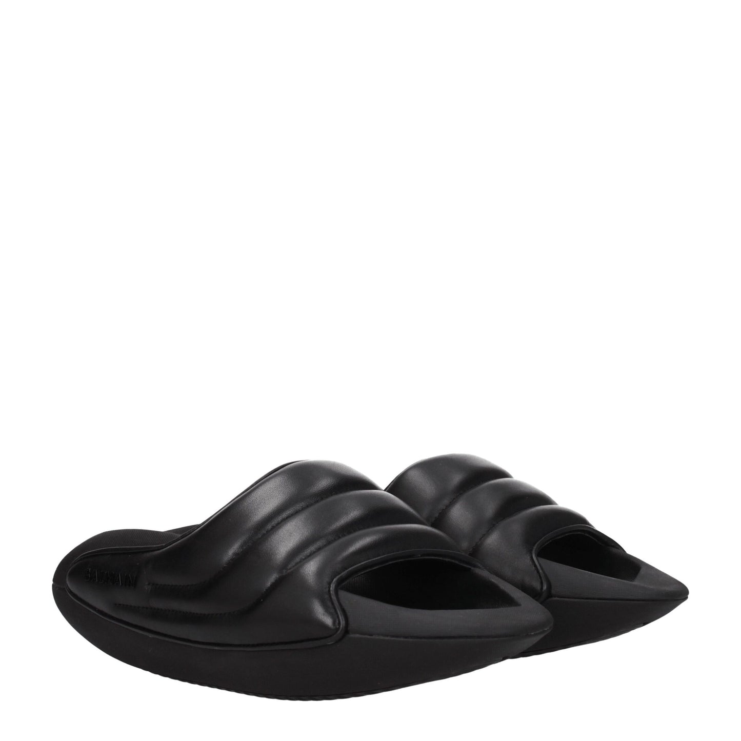 Balmain – Schwarze Leder-Slipper-Sandalen