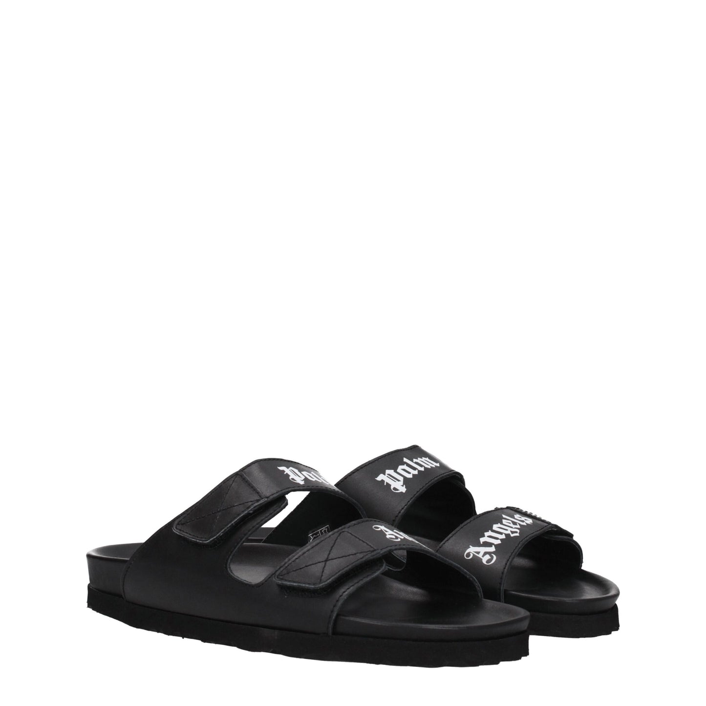 Palm Angels – Schwarze Leder-Slipper-Sandalen