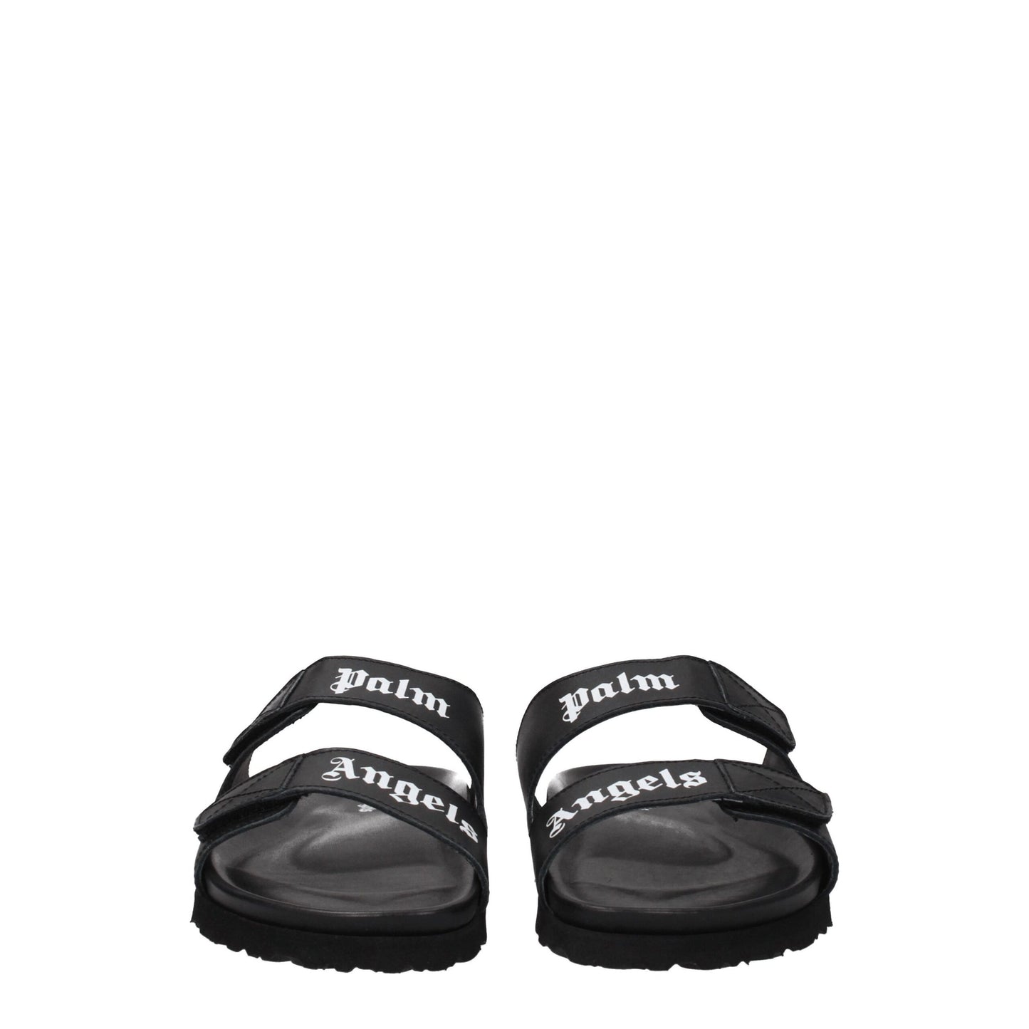 Palm Angels – Schwarze Leder-Slipper-Sandalen