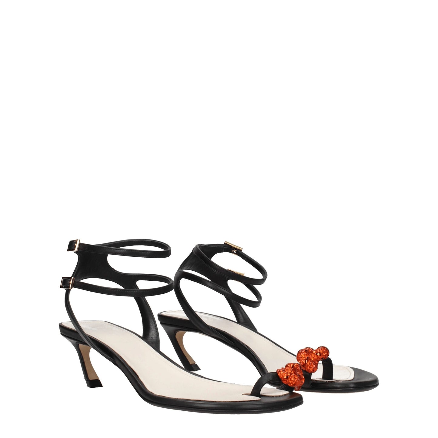 Lanvin – Schwarze Ledersandalen mit Stilettoabsatz