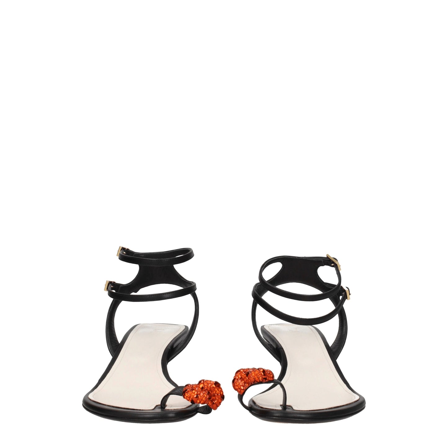 Lanvin – Schwarze Ledersandalen mit Stilettoabsatz