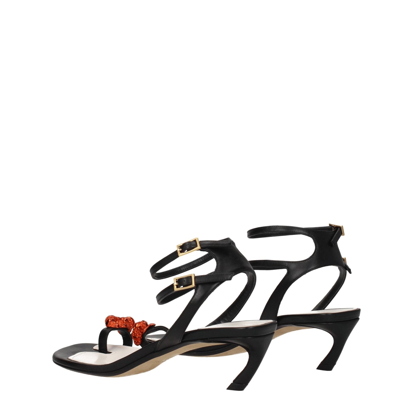 Lanvin – Schwarze Ledersandalen mit Stilettoabsatz