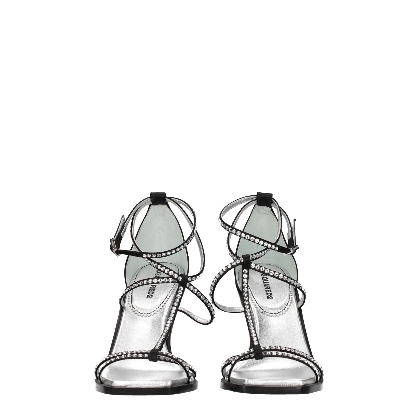 Dsquared² Schwarze Satin-Sandalen mit Stilettoabsatz