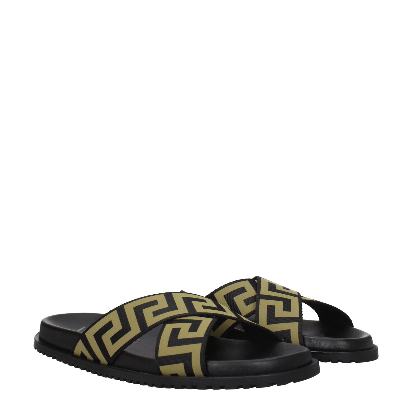 Versace – Schwarze Stoff-Hausschuhe