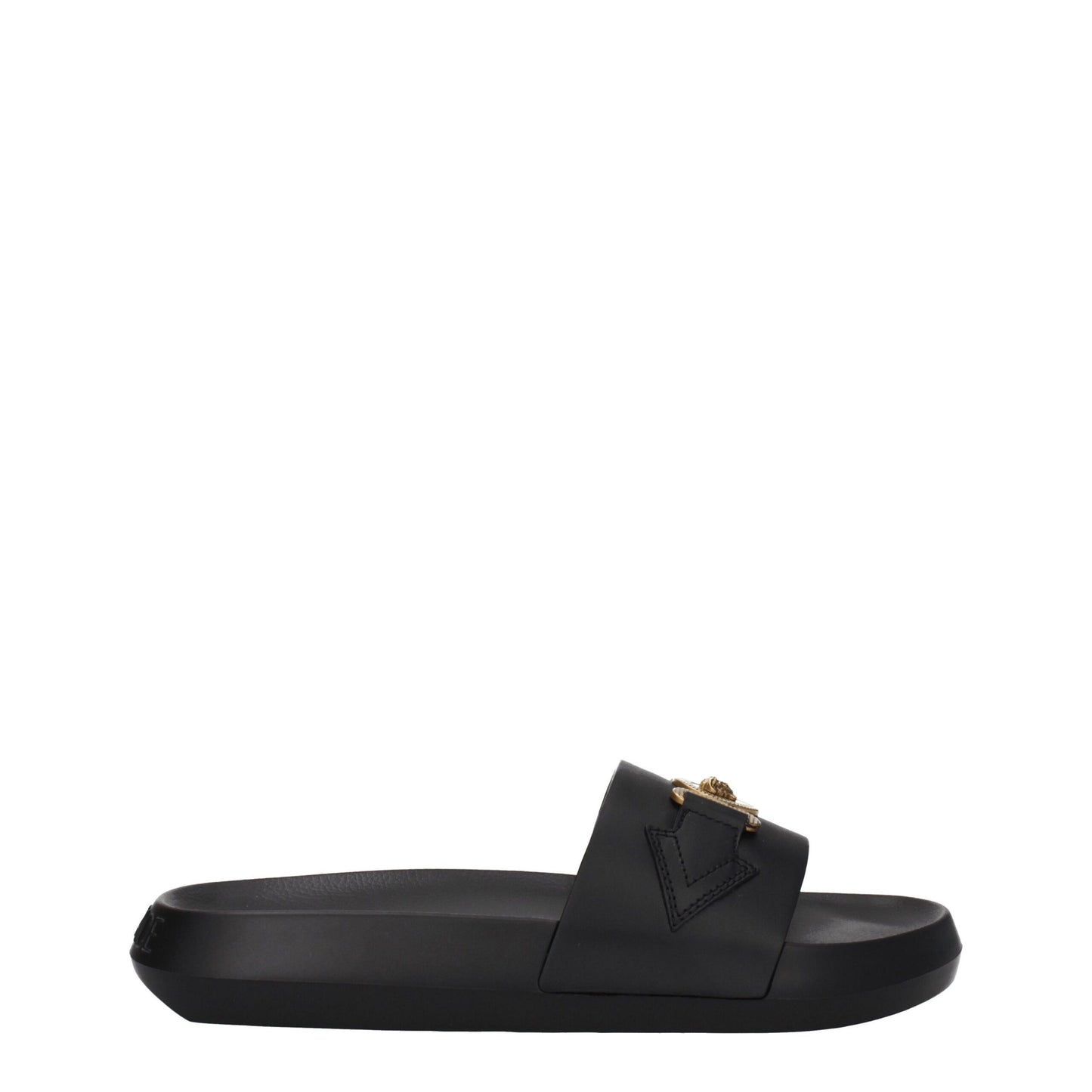 Versace – Schwarze Leder-Slipper-Sandalen