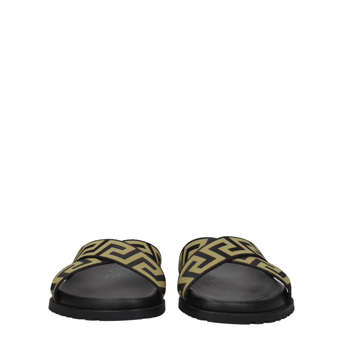 Versace – Schwarze Stoff-Hausschuhe