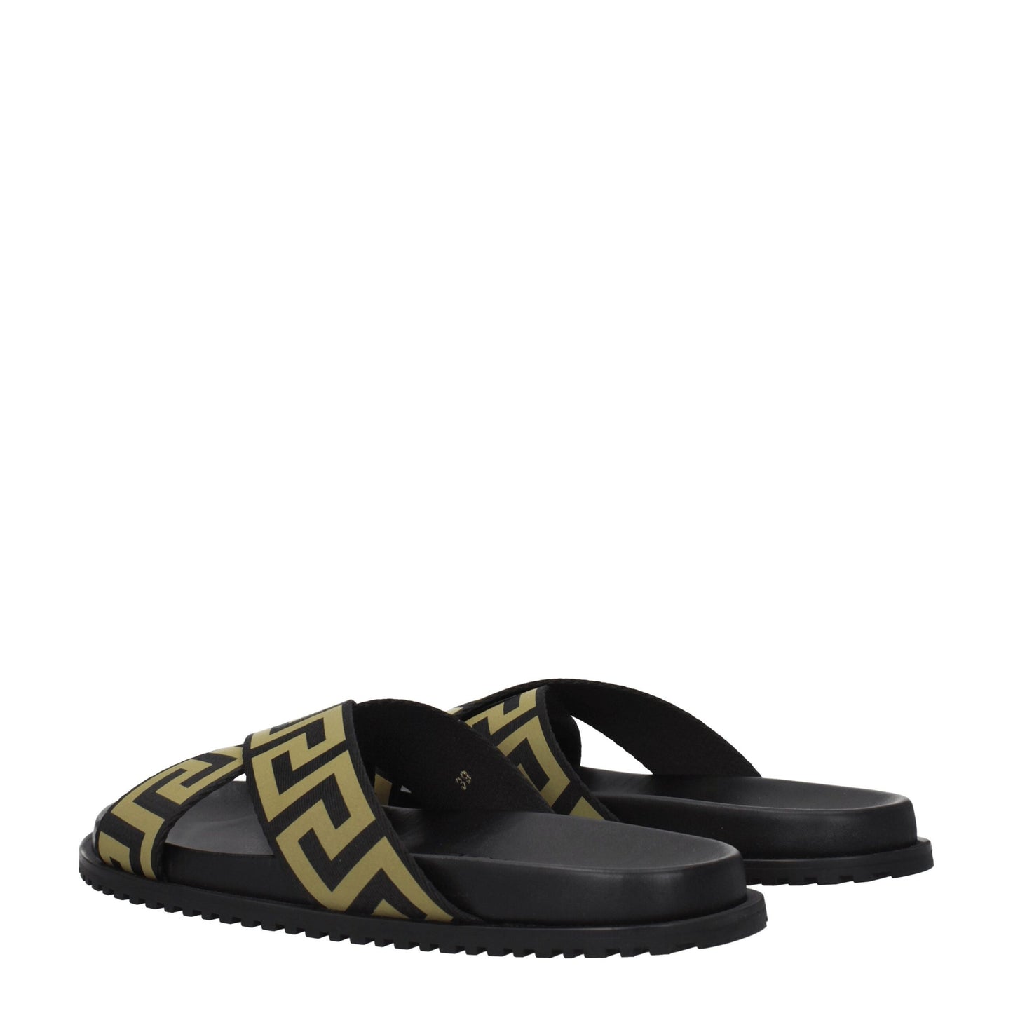 Versace – Schwarze Stoff-Hausschuhe