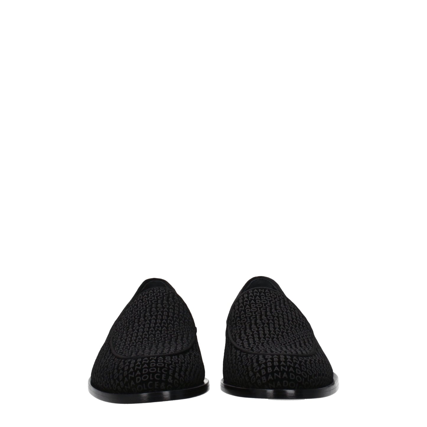 Dolce & Gabbana – Slipper aus schwarzem Samt