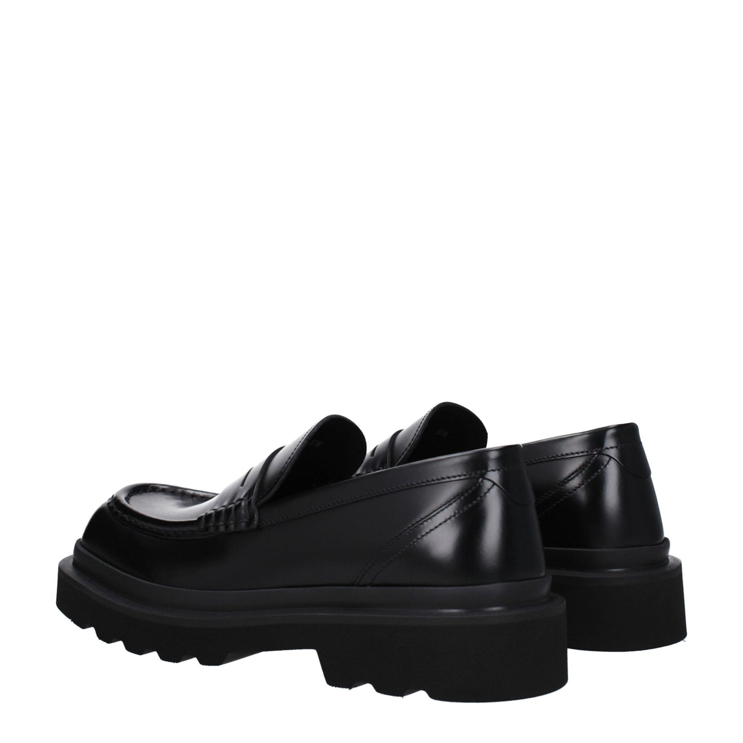 Dolce & Gabbana – Slipper aus schwarzem Leder