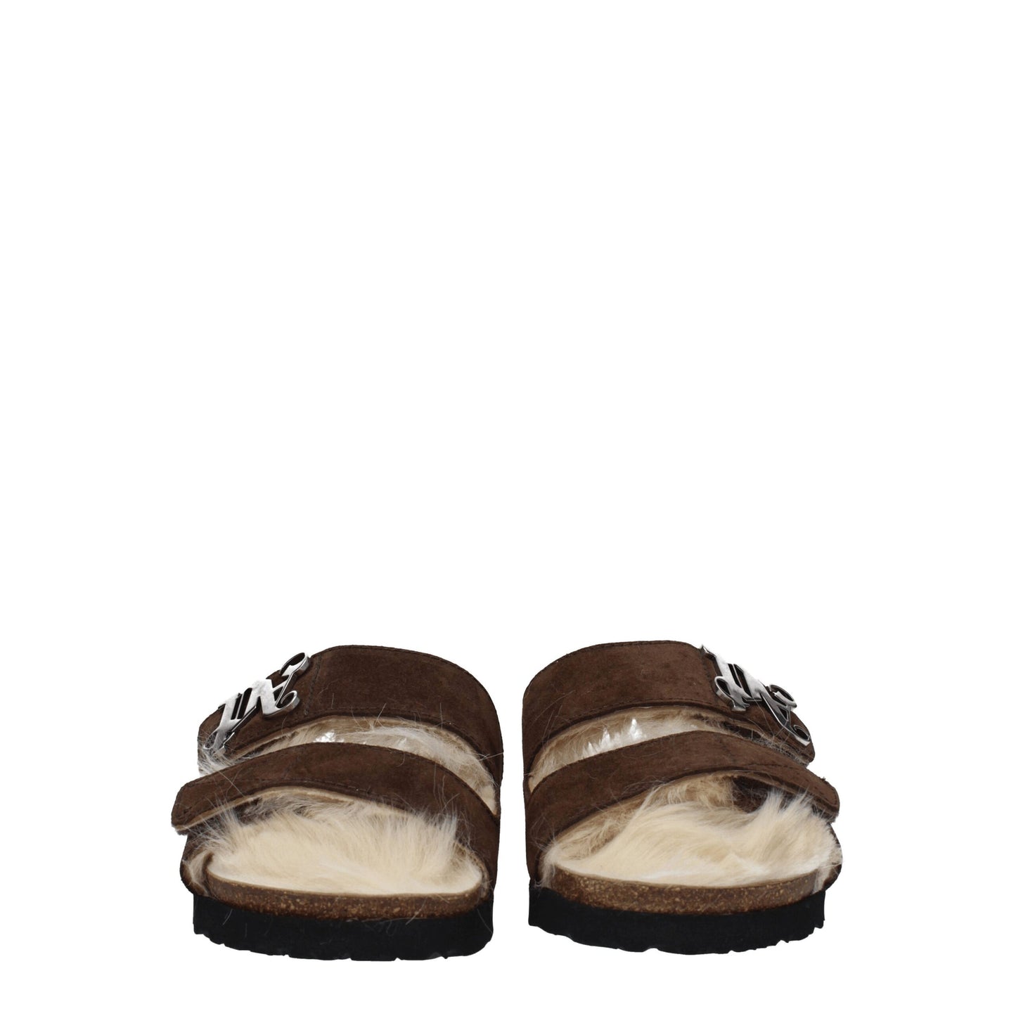 Palm Angels – Braune Leder-Slipper-Sandalen