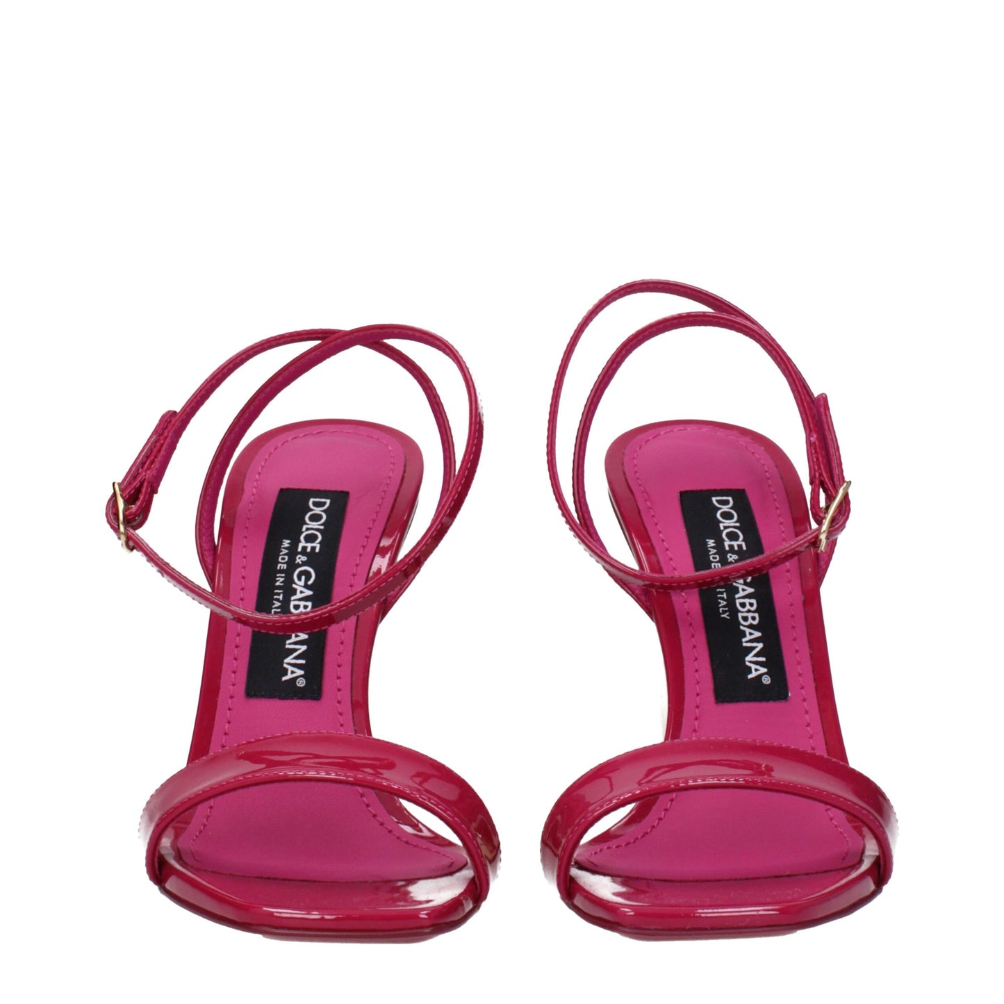 Dolce & Gabbana Rosa Ledersandalen mit Stilettoabsatz