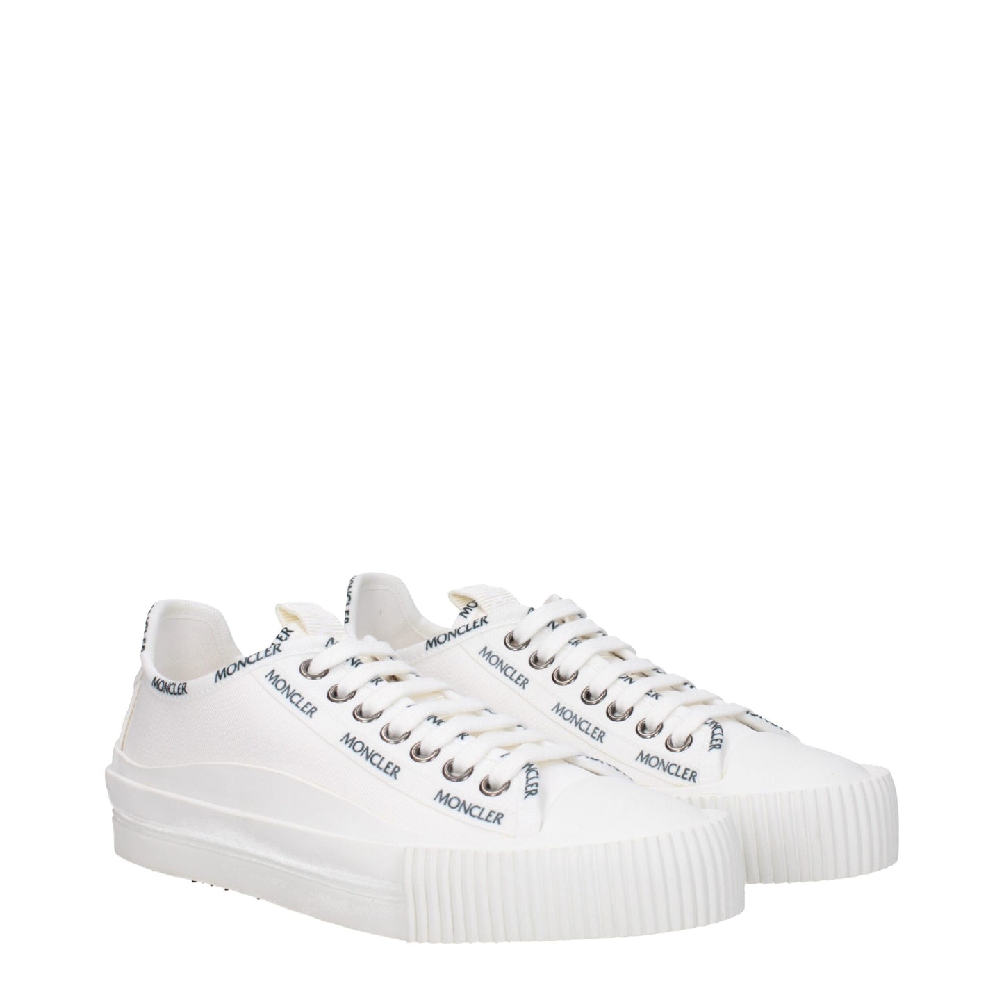 Moncler Weiße Stoff-Low-Tops