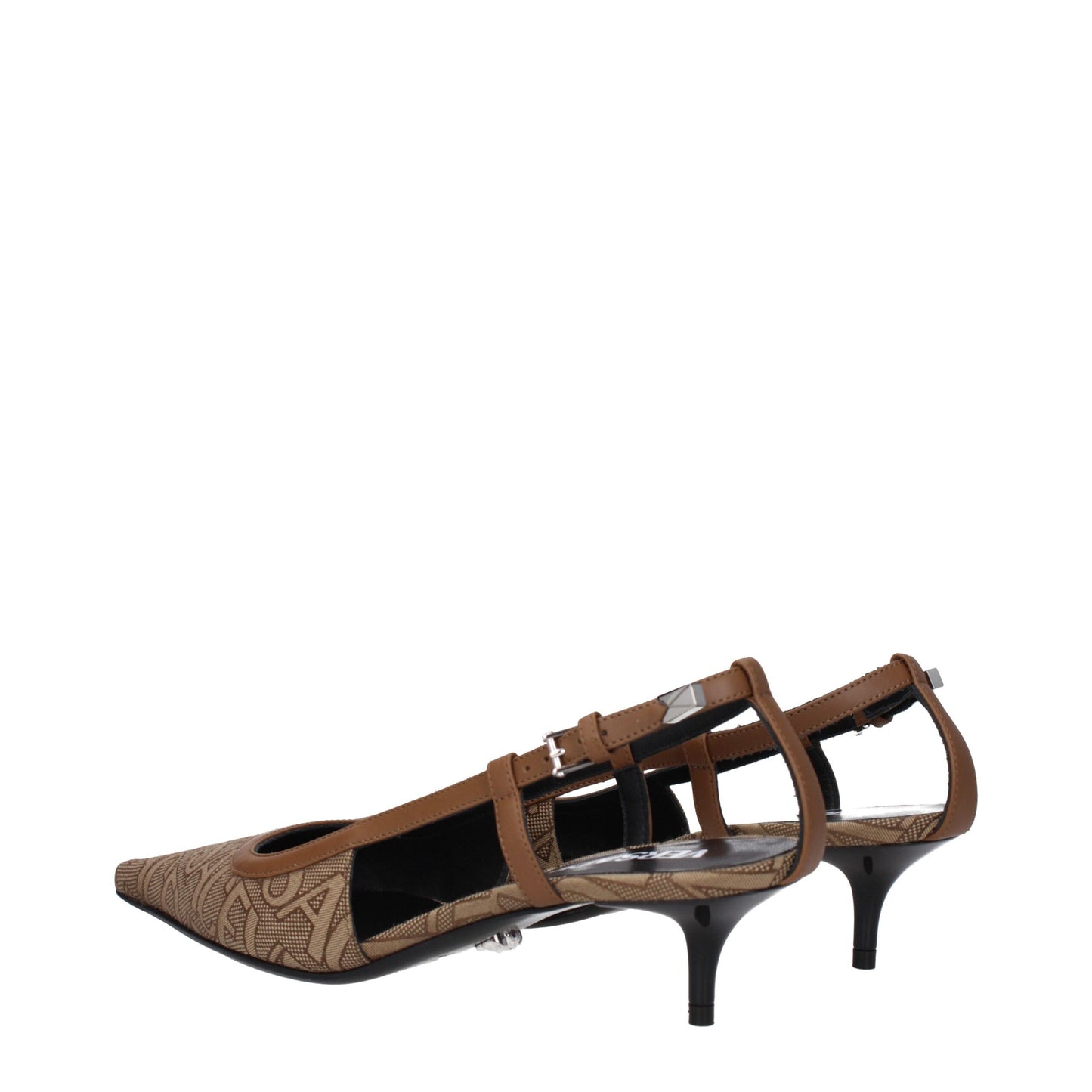Versace – Beige Pumps aus Stoff mit mittlerem Absatz