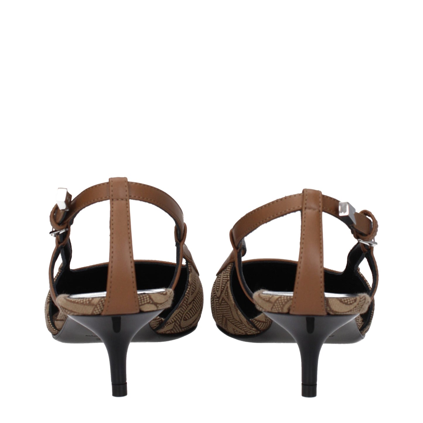Versace – Beige Pumps aus Stoff mit mittlerem Absatz