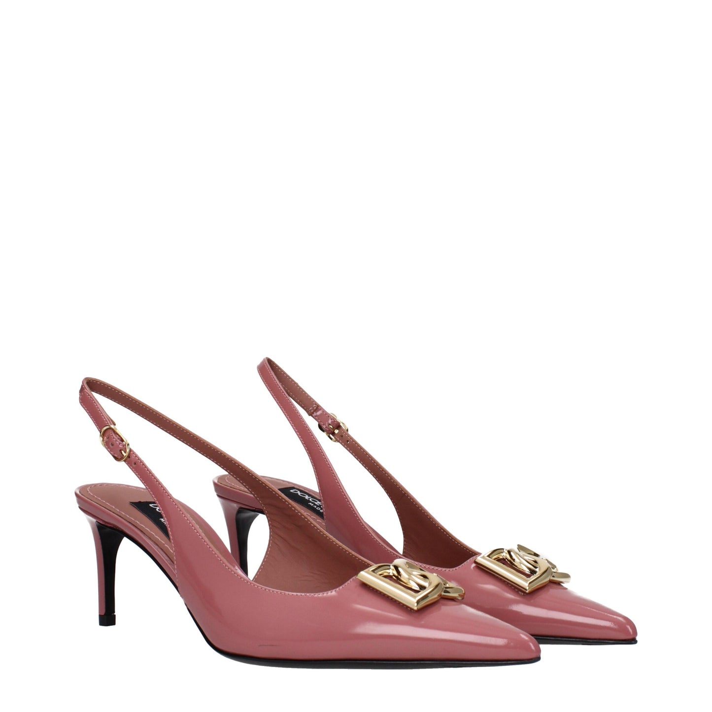 Dolce & Gabbana – Pumps aus rosa Leder mit hohem Absatz