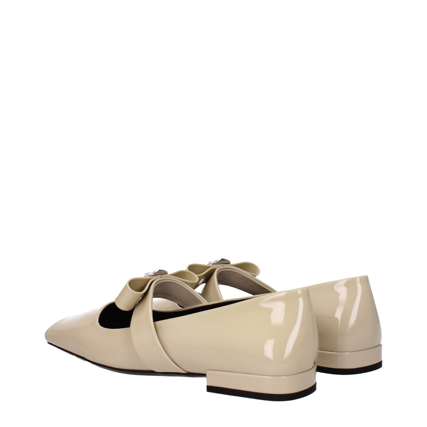 Versace – Beigefarbene Ballerinas aus Leder