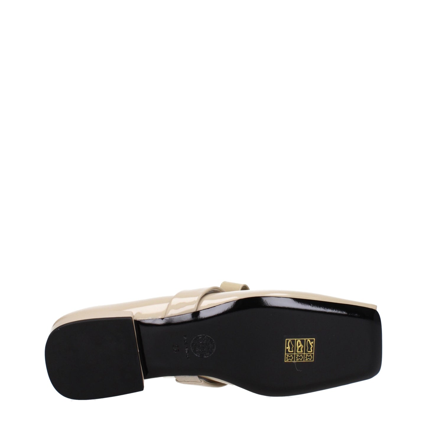 Versace – Beigefarbene Ballerinas aus Leder