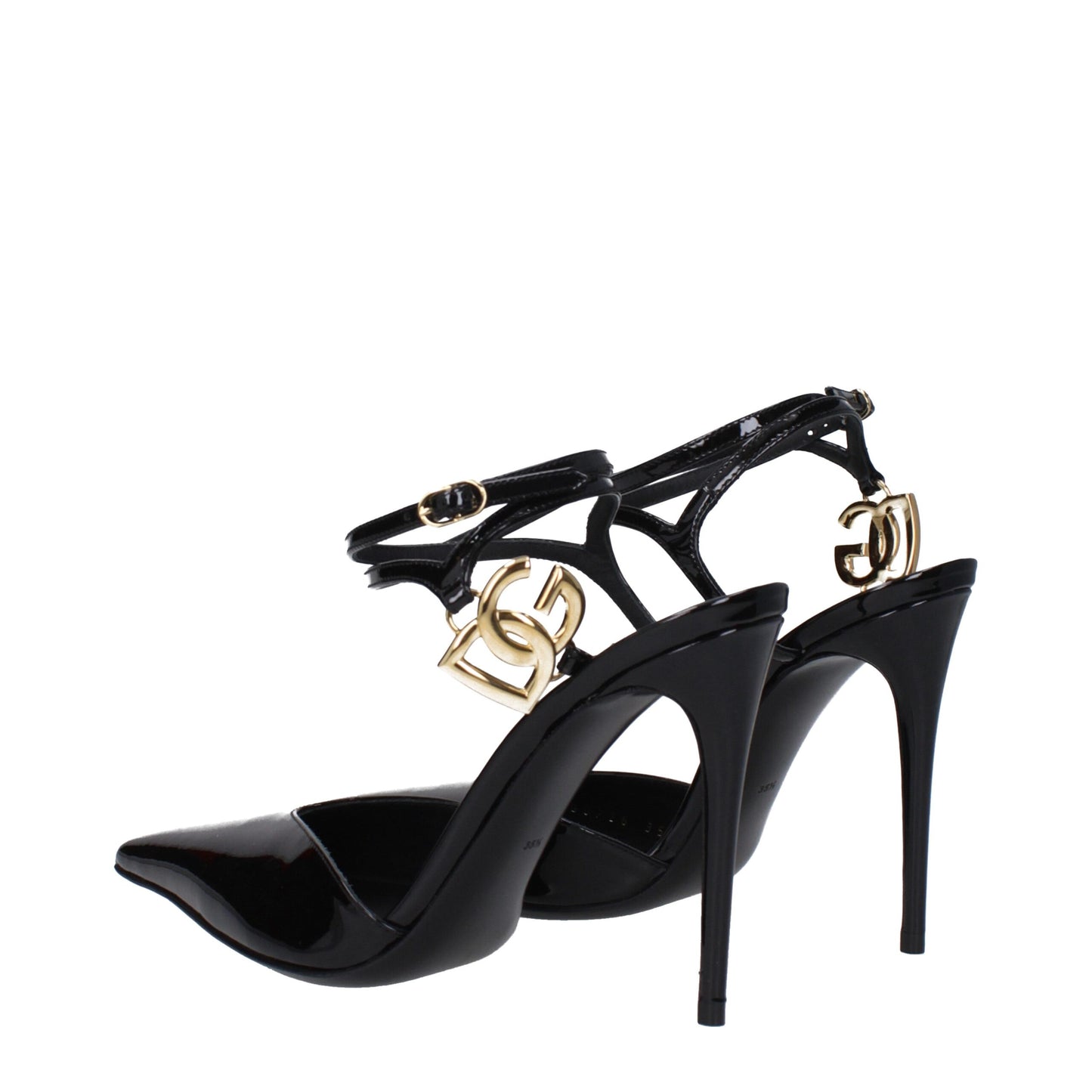 Dolce & Gabbana – Schwarze Sandalen aus Leder mit Stilettoabsatz