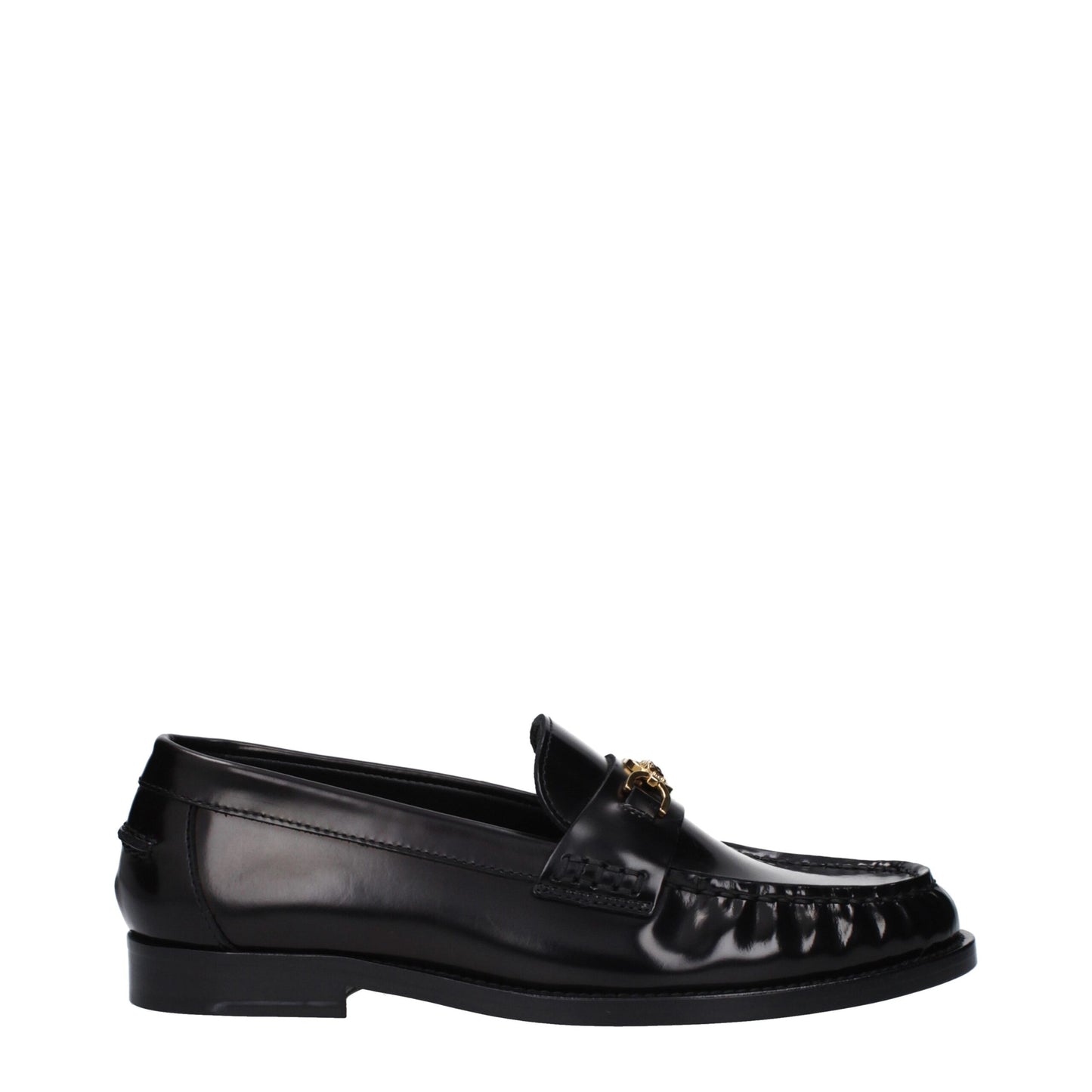 Versace – Slipper aus schwarzem Leder