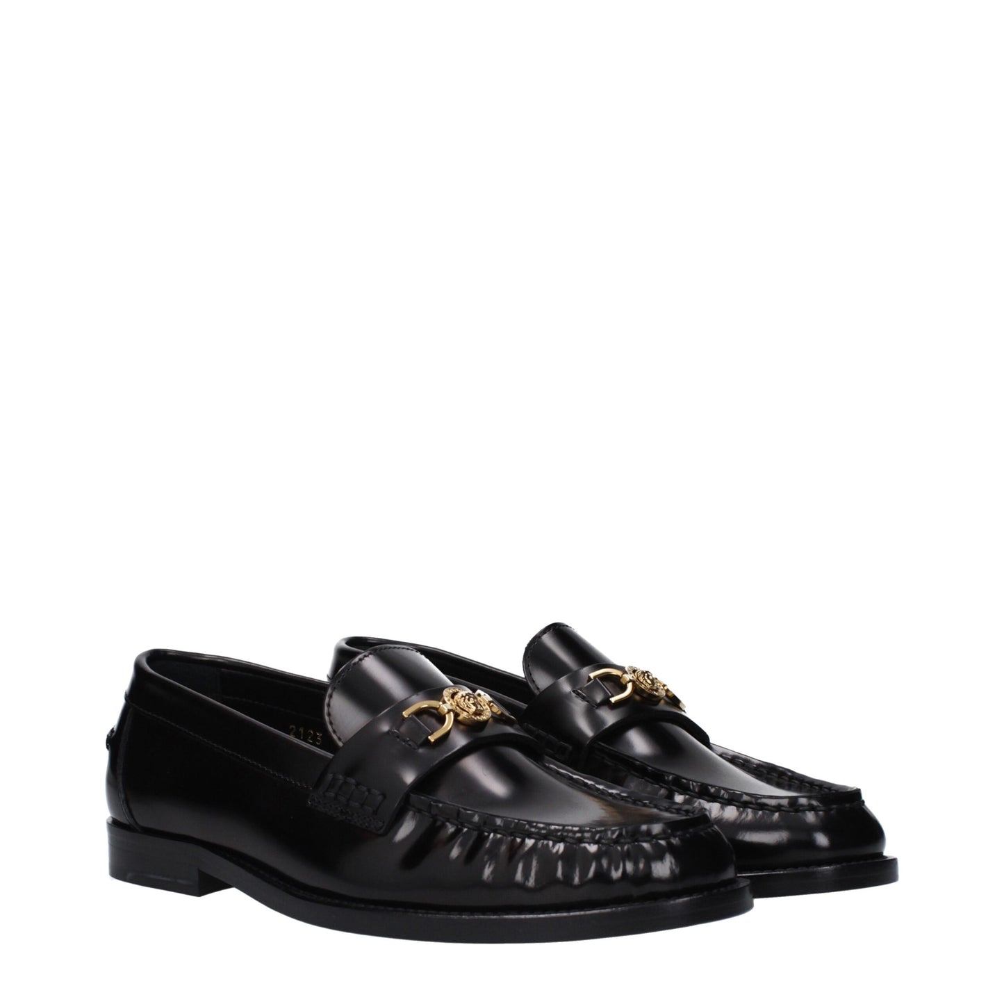 Versace – Slipper aus schwarzem Leder