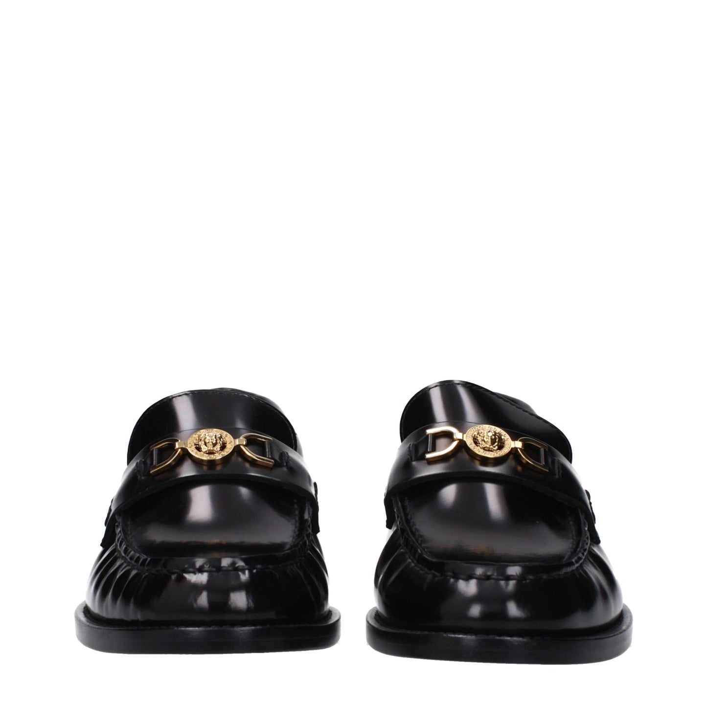 Versace – Slipper aus schwarzem Leder