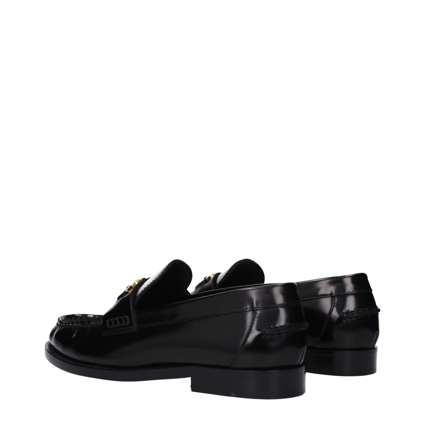 Versace – Slipper aus schwarzem Leder