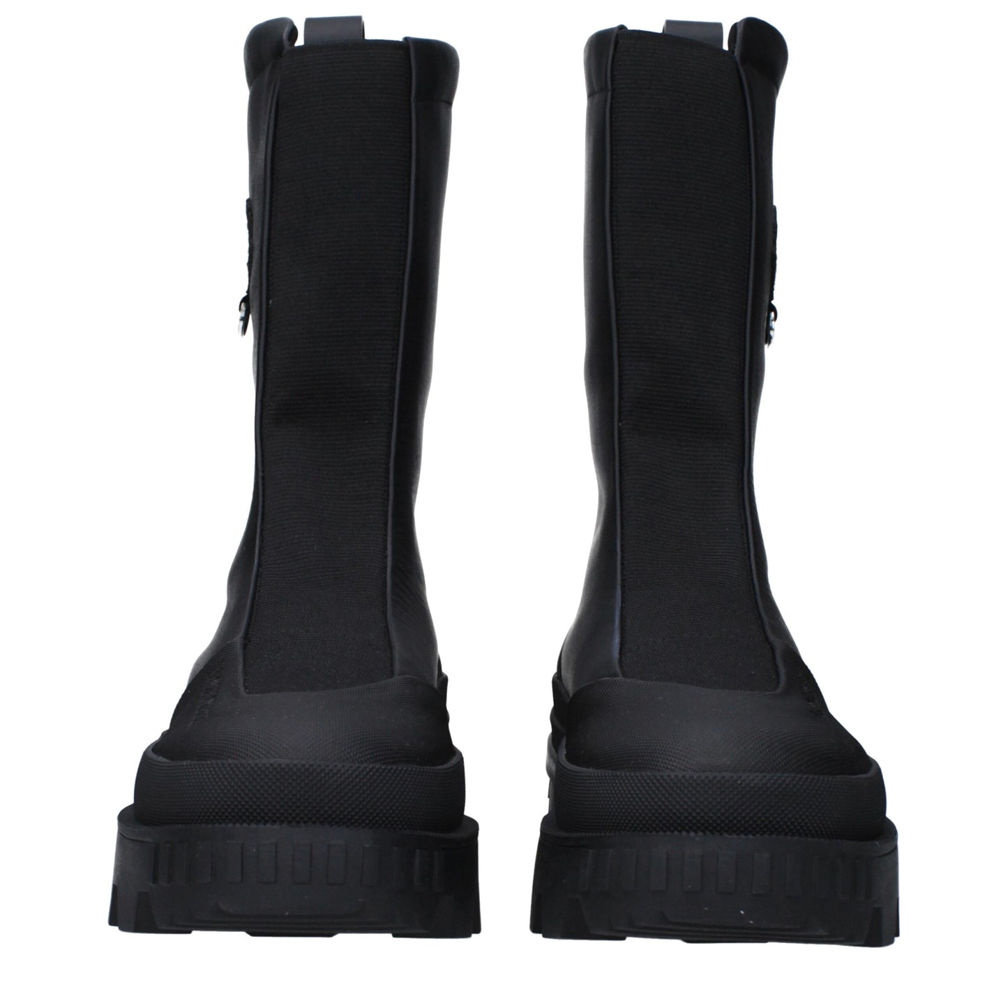 Moncler Schwarze Lederstiefeletten