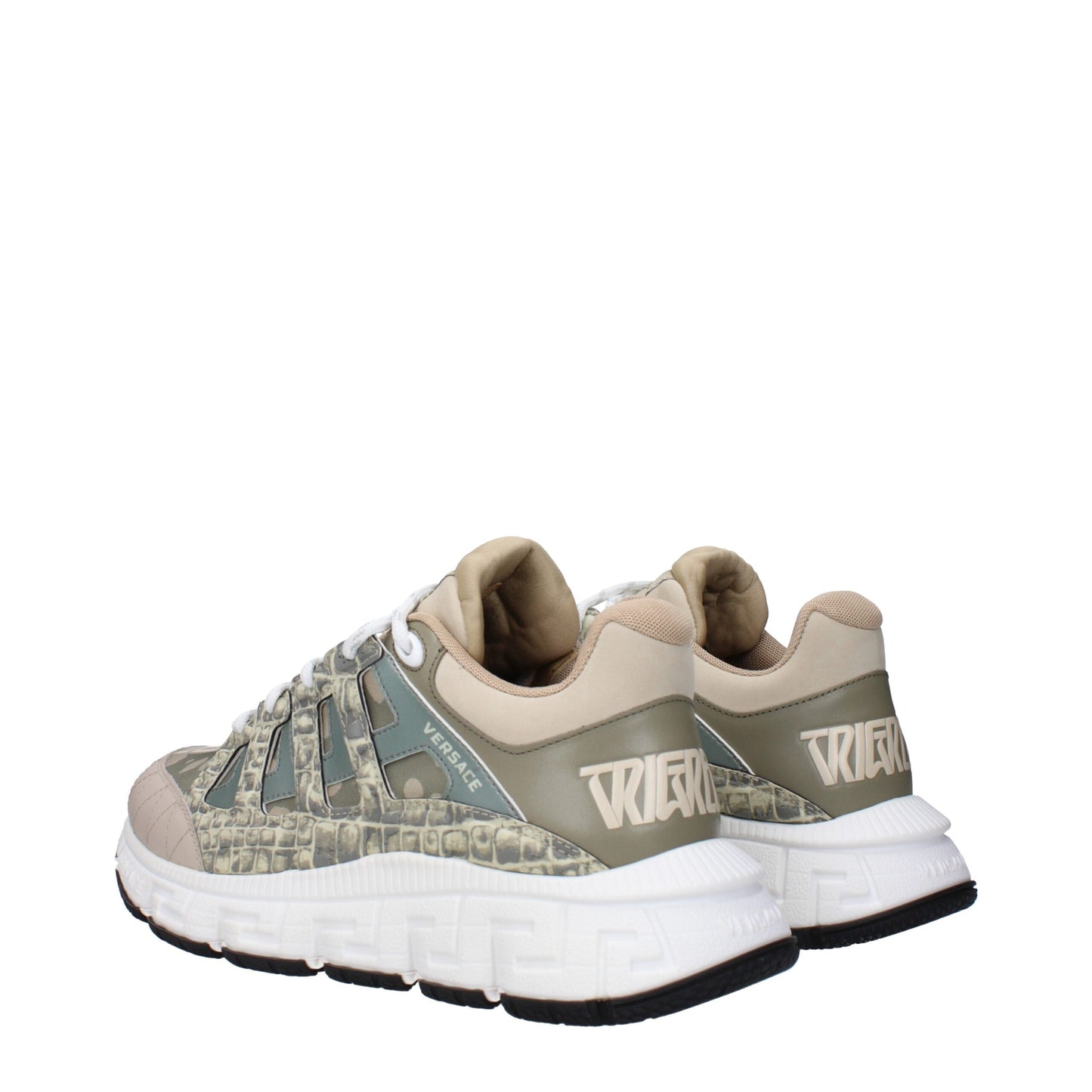 Versace Grüne Stoff-Low-Tops
