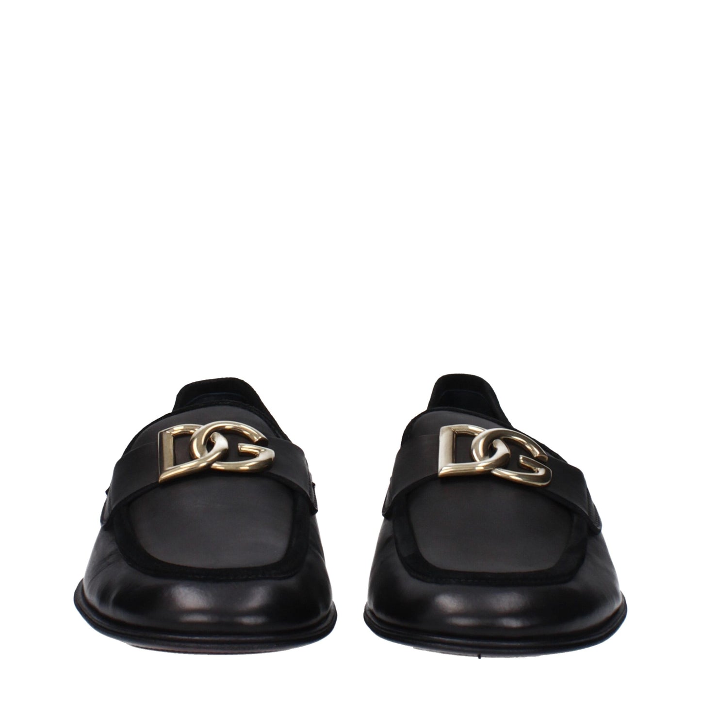 Dolce & Gabbana – Slipper aus schwarzem Leder