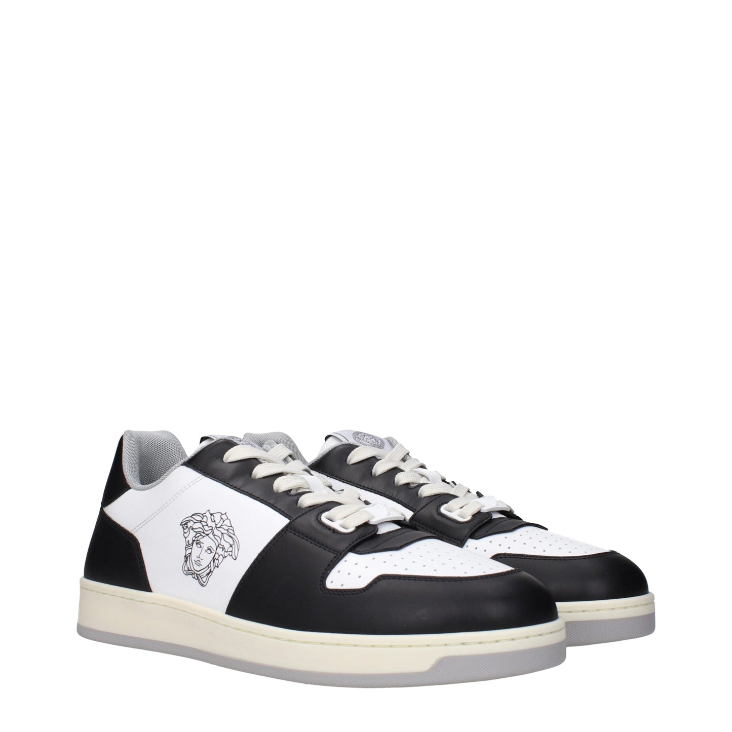 Versace Weiße niedrige Lederschuhe