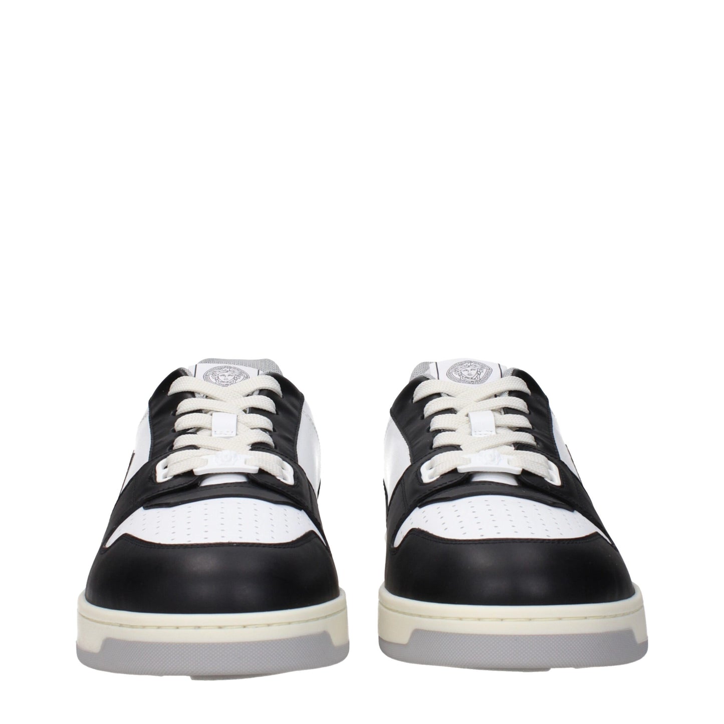 Versace Weiße niedrige Lederschuhe