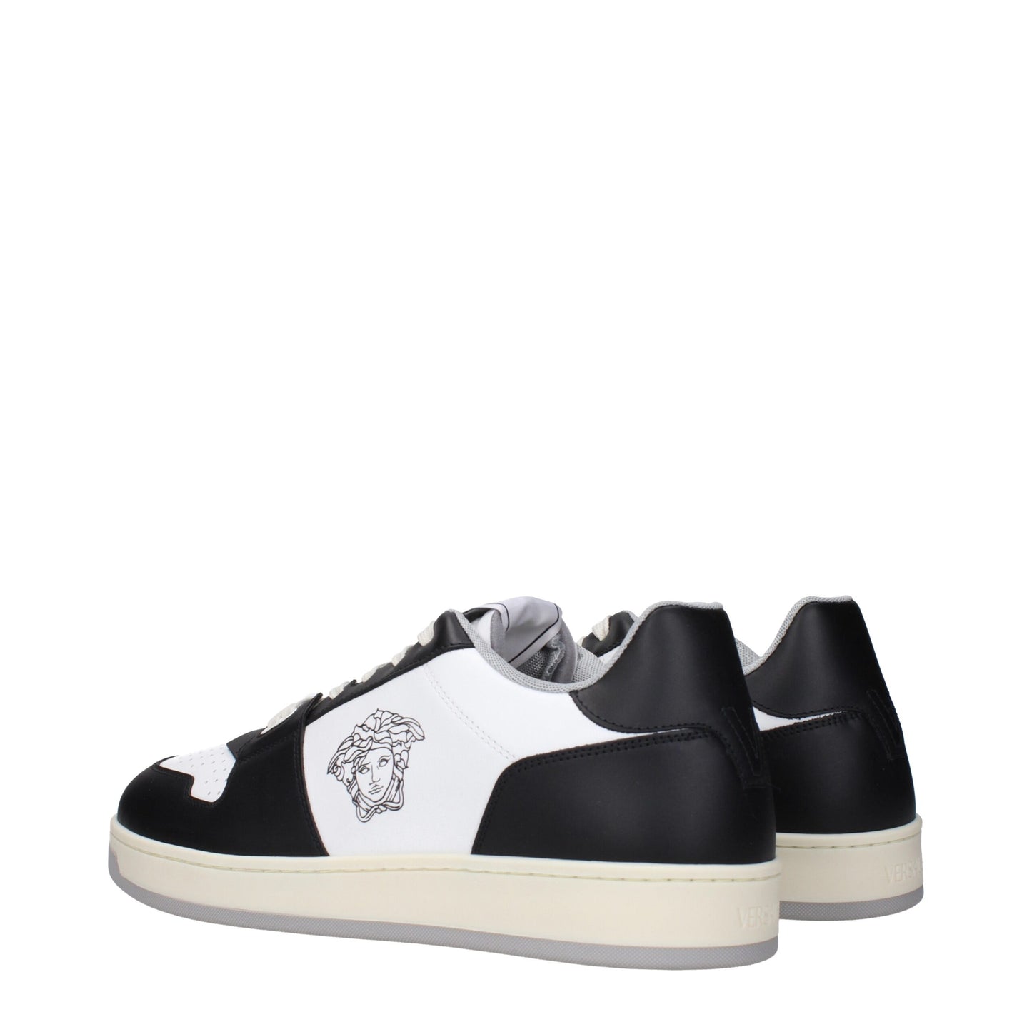 Versace Weiße niedrige Lederschuhe