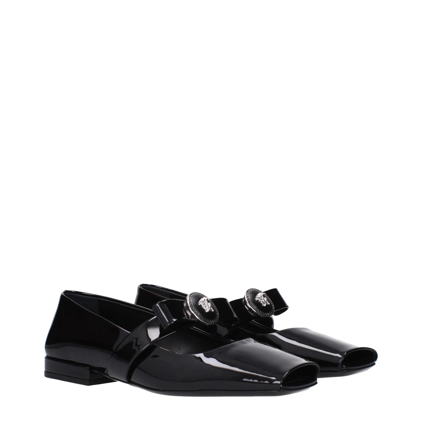 Versace – Schwarze Ballerinas aus Leder