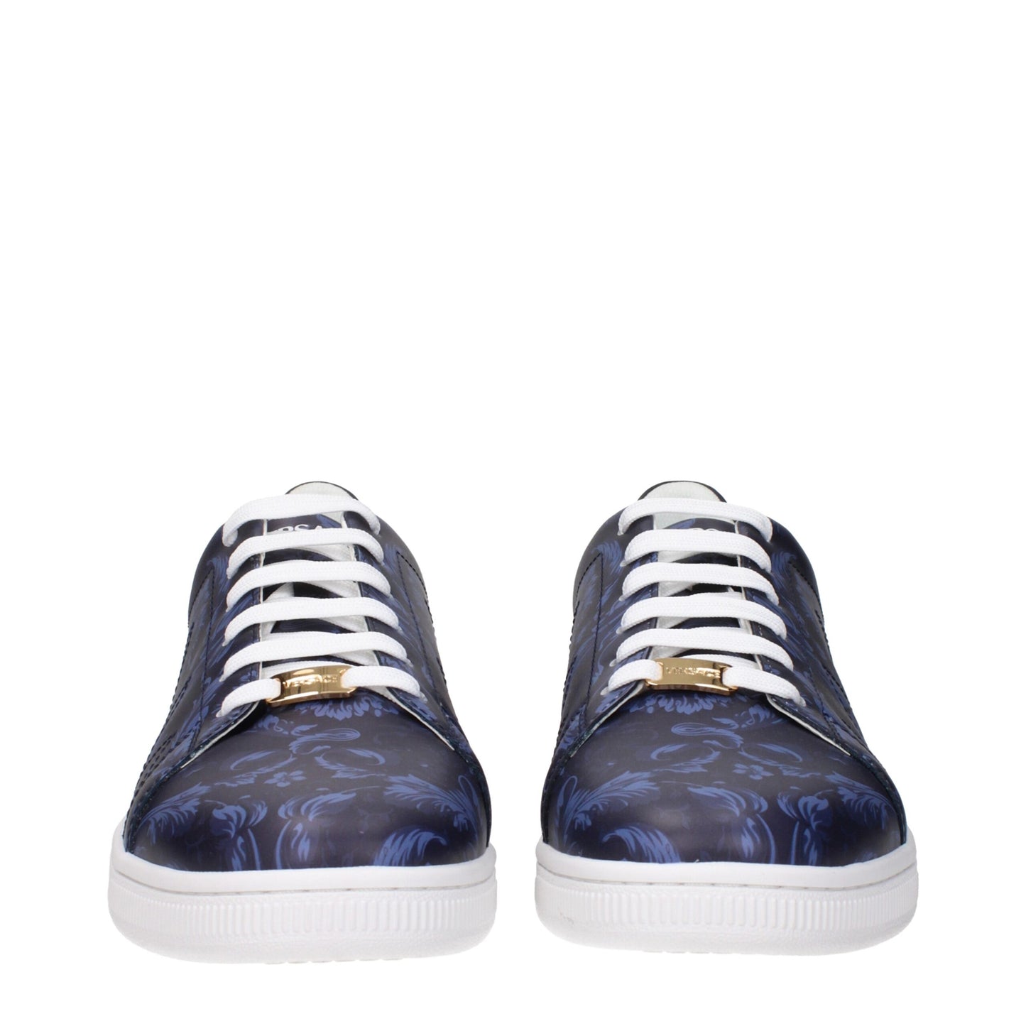 Versace Blaue Leder Low-Tops