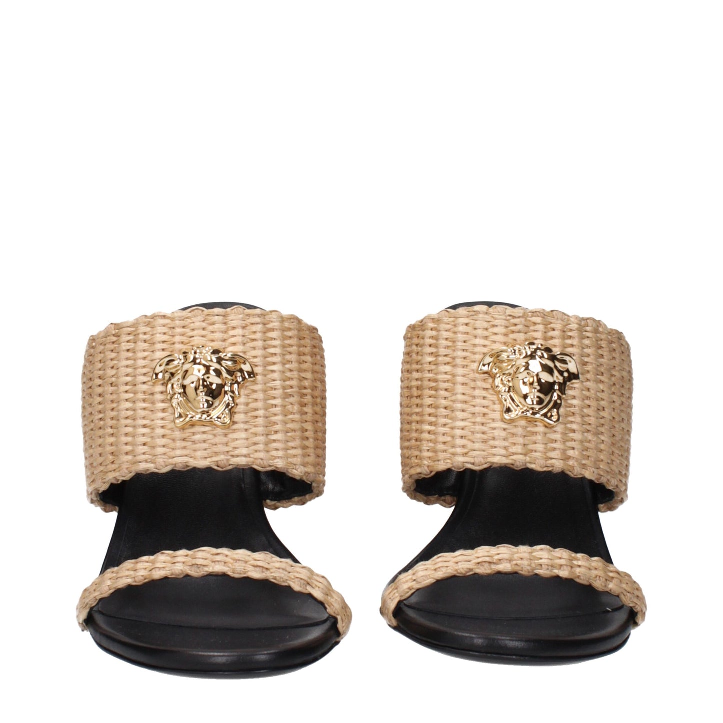 Versace Beige Bast-Plateaus