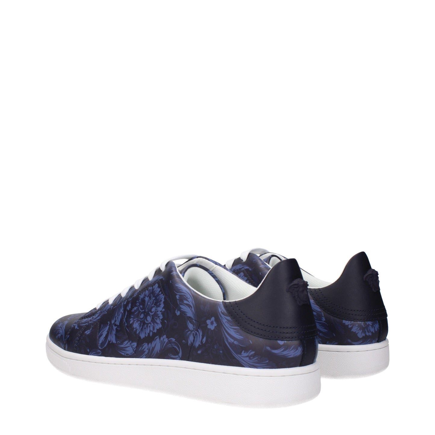 Versace Blaue Leder Low-Tops