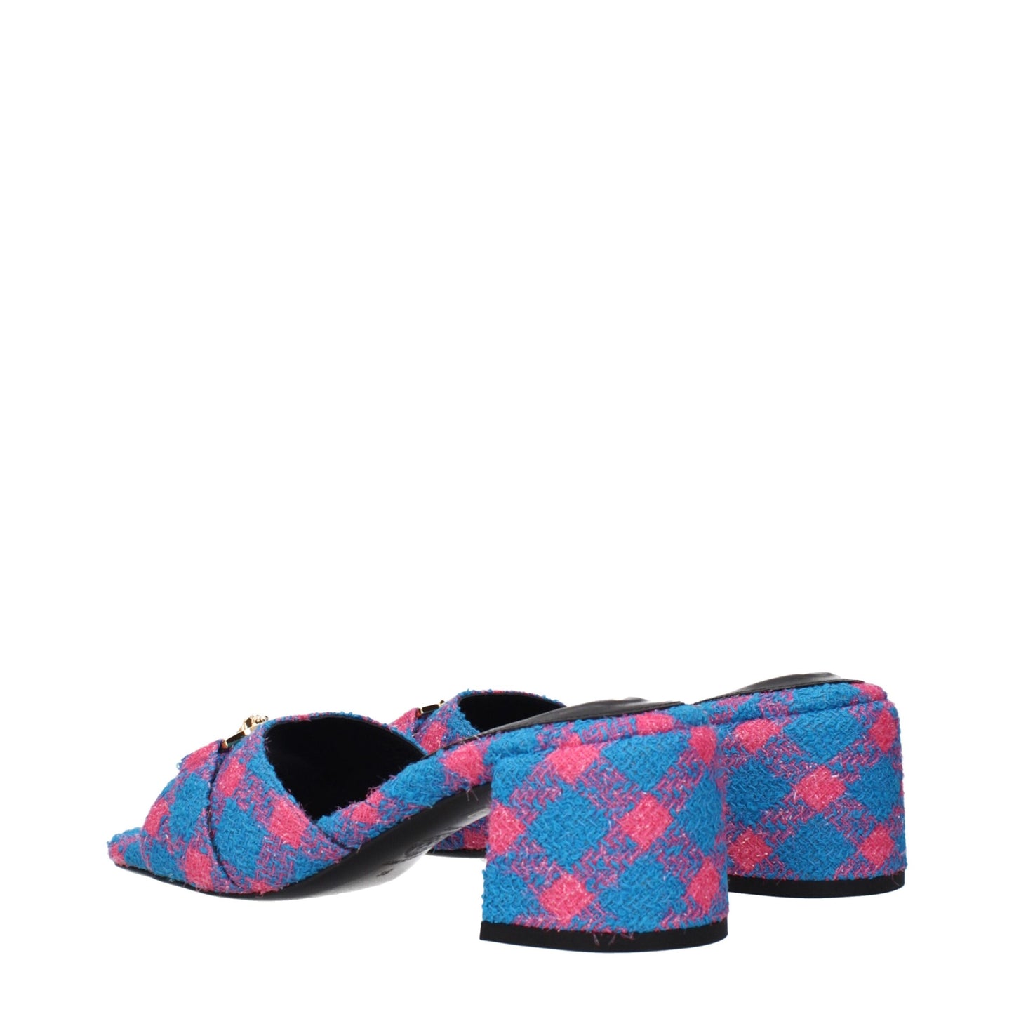 Versace Plateauschuhe aus blauem Stoff