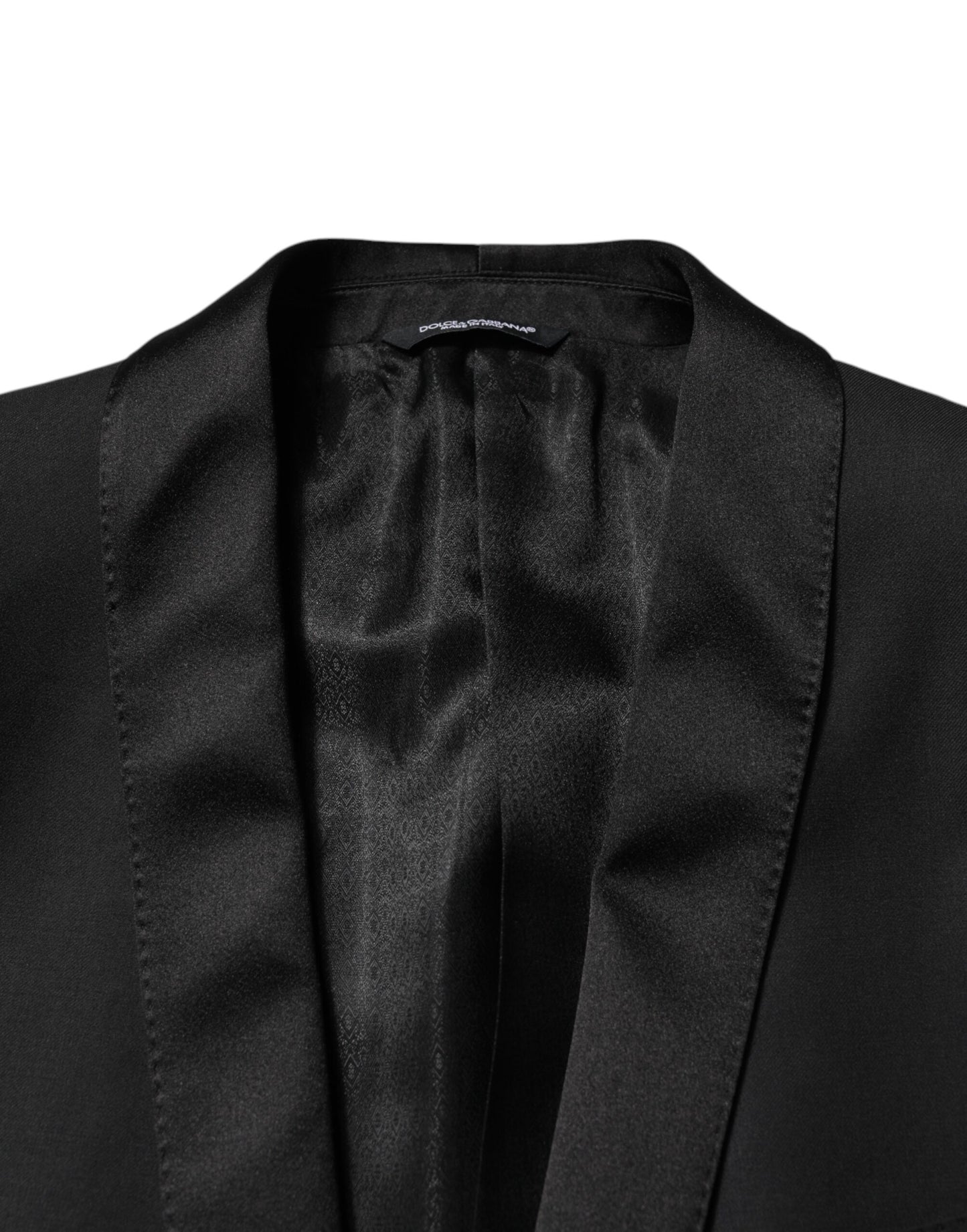 Dolce & Gabbana – Schwarzer, einreihiger, zweiteiliger Anzug aus Wolle für Herren