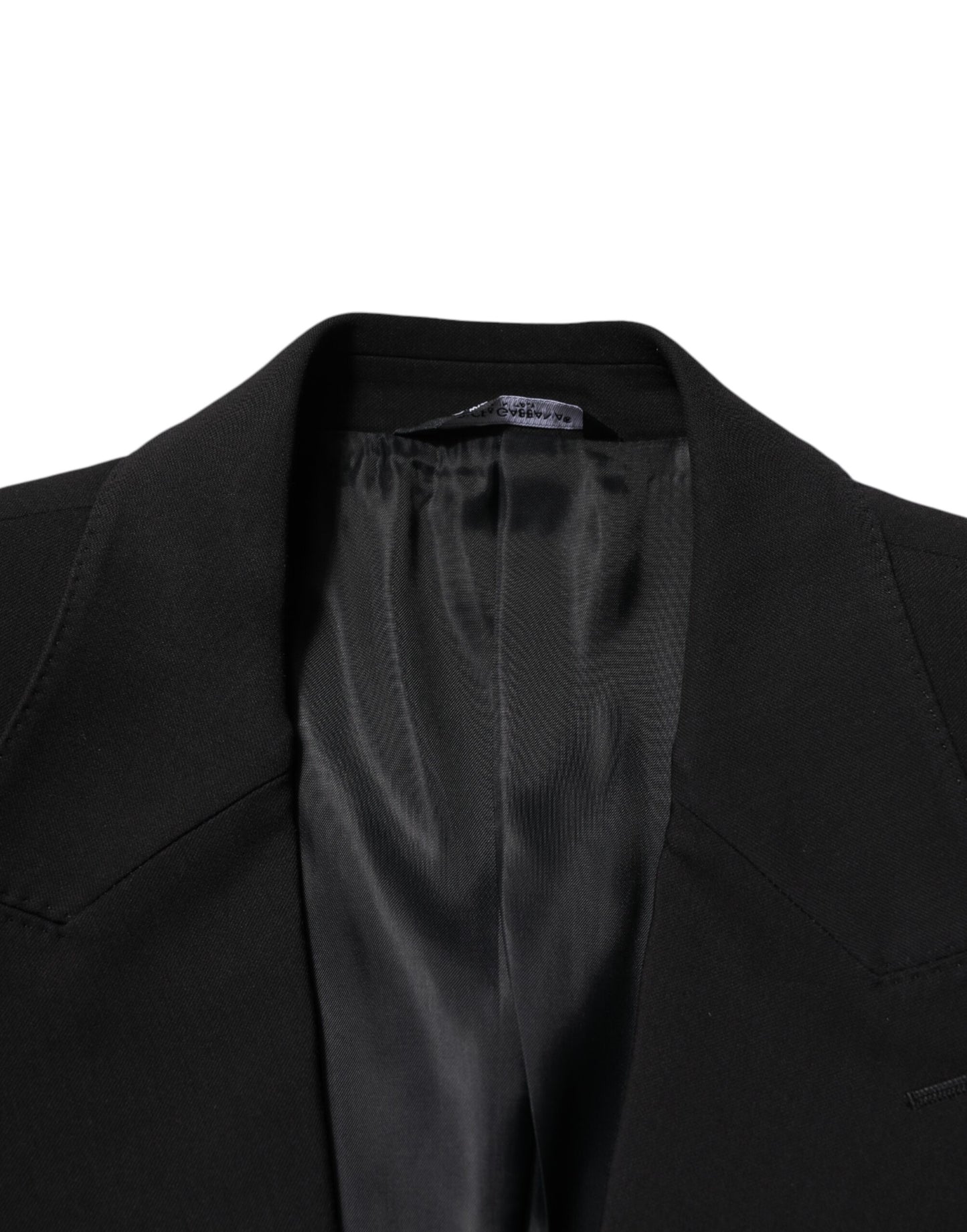 Dolce & Gabbana – Schwarzer, einreihiger, zweiteiliger Anzug aus Baumwolle