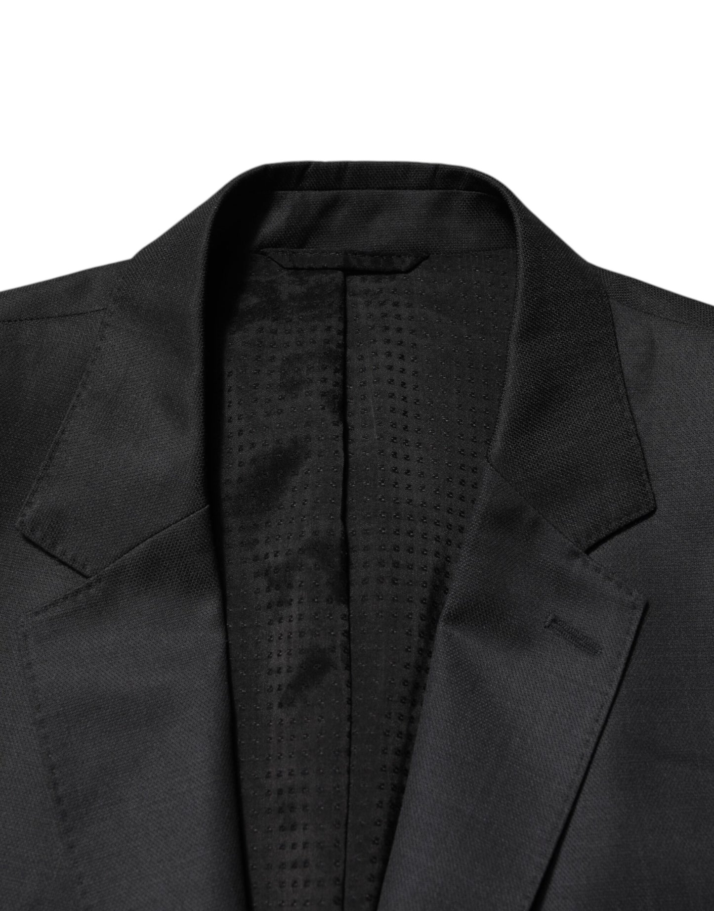 Dolce & Gabbana – Einreihiger, zweiteiliger Anzug aus dunkelgrauer Wolle