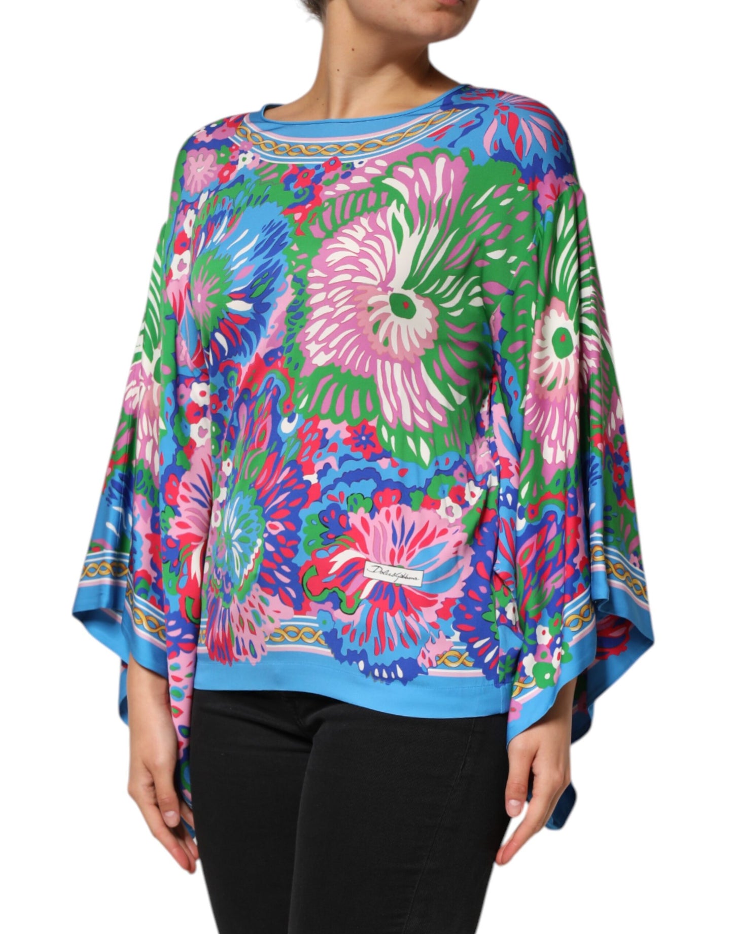 Dolce & Gabbana – Tunika-Bluse mit mehrfarbigem Blumenmuster