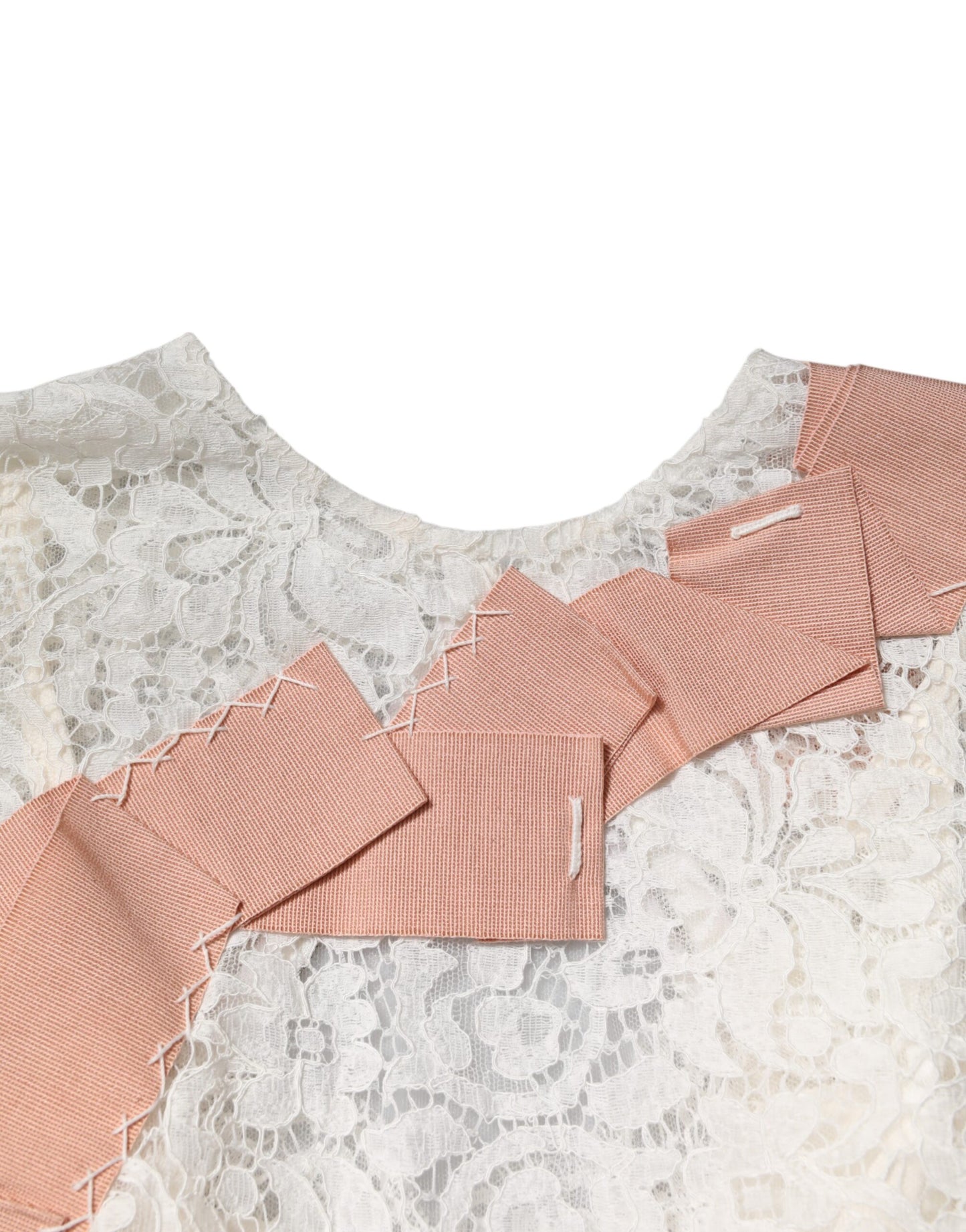Dolce & Gabbana – Weiße Bluse mit Blumenspitze und kurzen Ärmeln