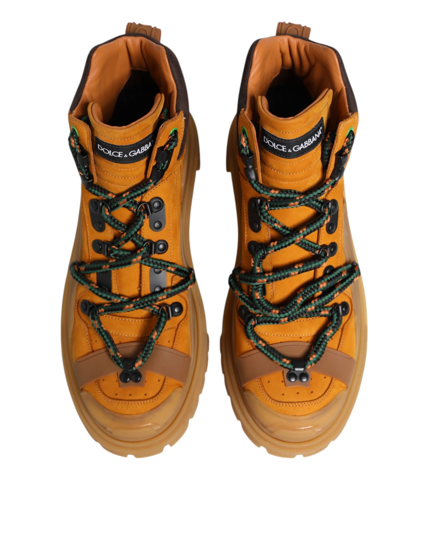 Dolce & Gabbana – Orangefarbene Trekking-Stiefeletten mit Schnürung