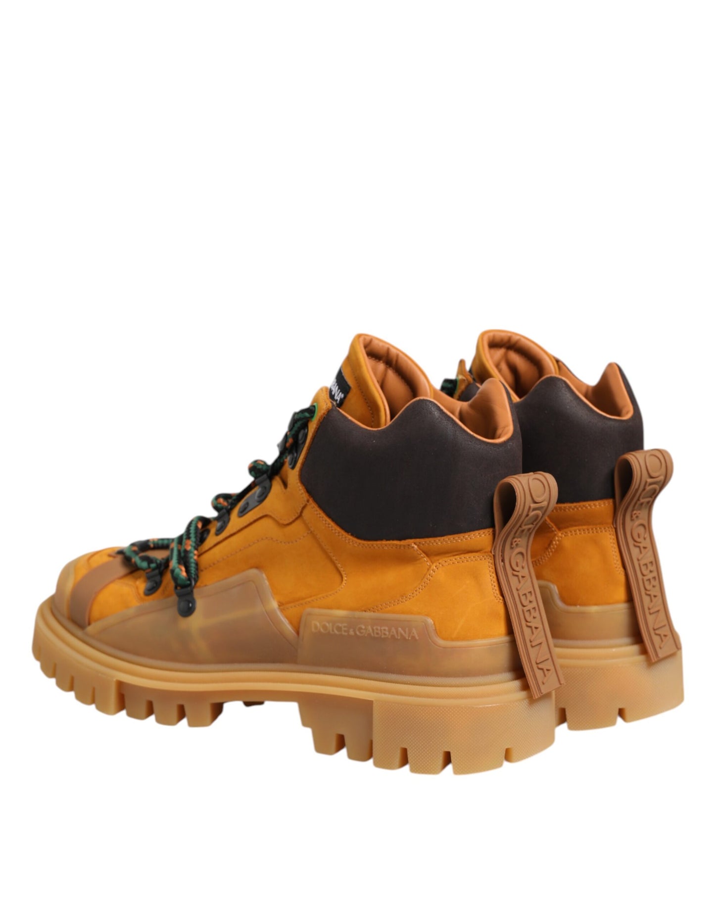 Dolce & Gabbana – Orangefarbene Trekking-Stiefeletten mit Schnürung