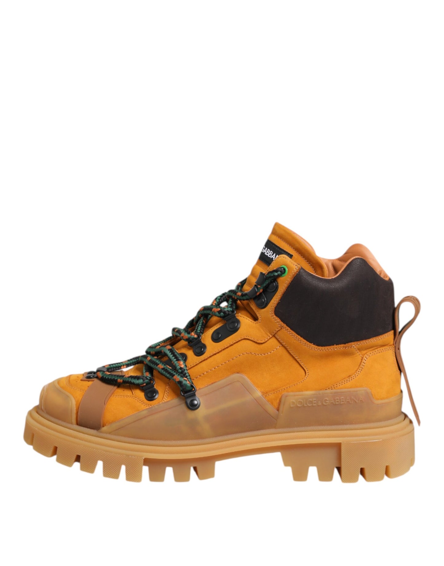 Dolce & Gabbana – Orangefarbene Trekking-Stiefeletten mit Schnürung