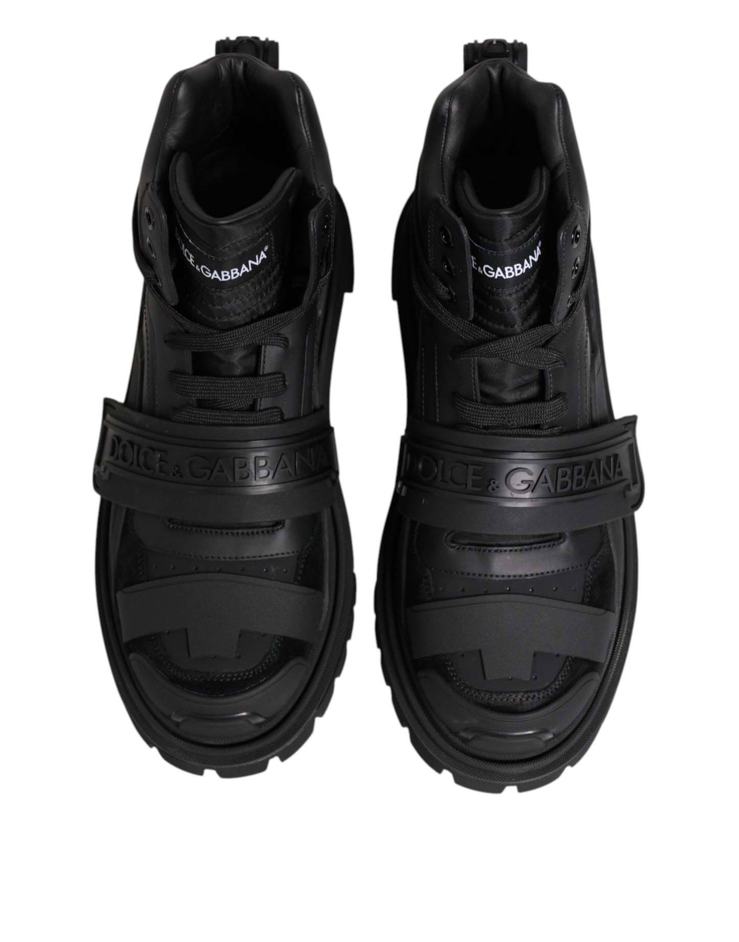 Dolce & Gabbana Schwarze Trekking-Sneakers aus Leder